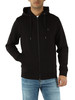 NERO | Felpa in misto cotone con zip e cappuccio