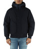 BLU SCURO | Giubbotto imbottito con cappuccio e patch logo