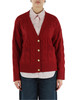 ROSSO SCURO | Cardigan a trecce in lana