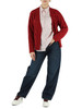 ROSSO SCURO | Cardigan a trecce in lana