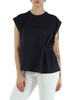 BLU SCURO | T-shirt in cotone con pinces frontali