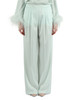 VERDE ACQUA | Pantalone gamba larga in satin