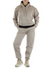 BEIGE | Pantaloni sportivi in cotone felpato con ricamo logo