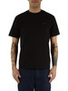 SCHWARZ | Baumwoll-T-Shirt mit Logo-Patch auf der Vorderseite