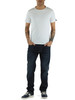 WEISS | Baumwoll-T-Shirt mit offenen Kanten