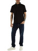 SCHWARZ | Stretch-Piqué-Poloshirt aus Baumwolle mit Logostickerei
