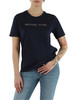 BLU SCURO | T-shirt in cotone con scritta logo frontale