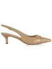 BEIGE | Leder-Slingback mit Logodetail