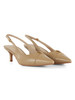 BEIGE | Leder-Slingback mit Logodetail