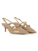 BEIGE | Slingback effetto vernice con cinturini