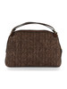 MARRONE | Borsa a mano in in paglia e suede ALIFA