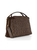 MARRONE | Borsa a mano in in paglia e suede ALIFA