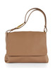 Tonfarbe | CECILE Medium Schultertasche aus genarbtem Leder