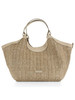 BEIGE | Borsa a spalla in in paglia e suede DUA Large