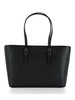SCHWARZ | QUINN Large Tote Bag aus genarbtem Leder