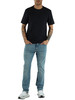 BLU SCURO | T-shirt in misto cotone con lavorazione a nido d'ape
