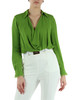 VERDE | Blusa a body in georgette di viscosa