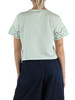 VERDE ACQUA | T-shirt cropped in cotone con ricami a intarsio