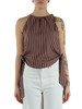 MARRONE | Top a righe in misto viscosa JENNIFER