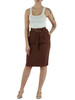 MARRONE | Gonna in misto viscosa EDWENA