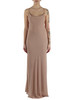 NUDE | Abito lungo FARRO in crepe de chine con strass