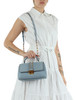 AZURBLAU | TRIBECA Medium Handtasche aus Wildleder