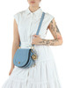 AZURBLAU | Satteltasche aus Wildleder JOSIE Medium