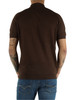 MARRONE | Polo in maglina di lino con ricamo logo