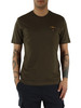 VERDE MILITARE | T-shirt in cotone con ricamo logo frontale