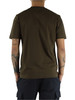 VERDE MILITARE | T-shirt in cotone con ricamo logo frontale