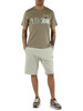 BEIGE | T-shirt in cotone fiammato regular fit con patch logo