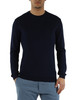 Dunkelblau | Rundhals-Pullover aus Baumwolle FLIP26