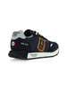 BLU SCURO | Sneakers in tessuto ed ecosuede con patch logo