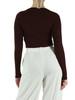 MARRONE | Cardigan cropped in misto lyocell e seta