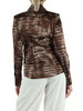 MARRONE | Camicia stampata in raso con spalline