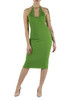 VERDE | Abito a coste in maglina di misto viscosa