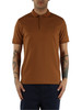 MARRONE CHIARO | Polo in cotone piquet con dettagli a contrasto