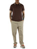 MARRONE | Polo in cotone piquet con dettagli a contrasto