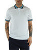 BIANCO | Polo in cotone piquet con inserti a contrasto