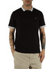 NERO | Polo in cotone piquet con inserti a contrasto
