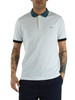BIANCO | Polo in cotone piquet con profili a contrasto