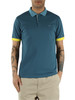 BLU CHIARO | Polo in cotone piquet con profili a contrasto