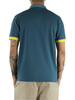 BLU CHIARO | Polo in cotone piquet con profili a contrasto