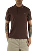MARRONE | Polo in cotone piquet effetto vintage