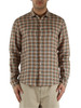BEIGE | Camicia a quadri in lino