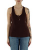 MARRONE | Top in maglia di misto lyocell e seta