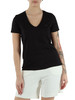 NERO | T-shirt collo a V in cotone mercerizzato