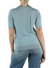 AZZURRO | Maglia girocollo a manica corta in misto viscosa