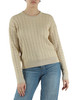 BEIGE | Rundhals-Pullover aus Baumwolle mit Zopfmuster