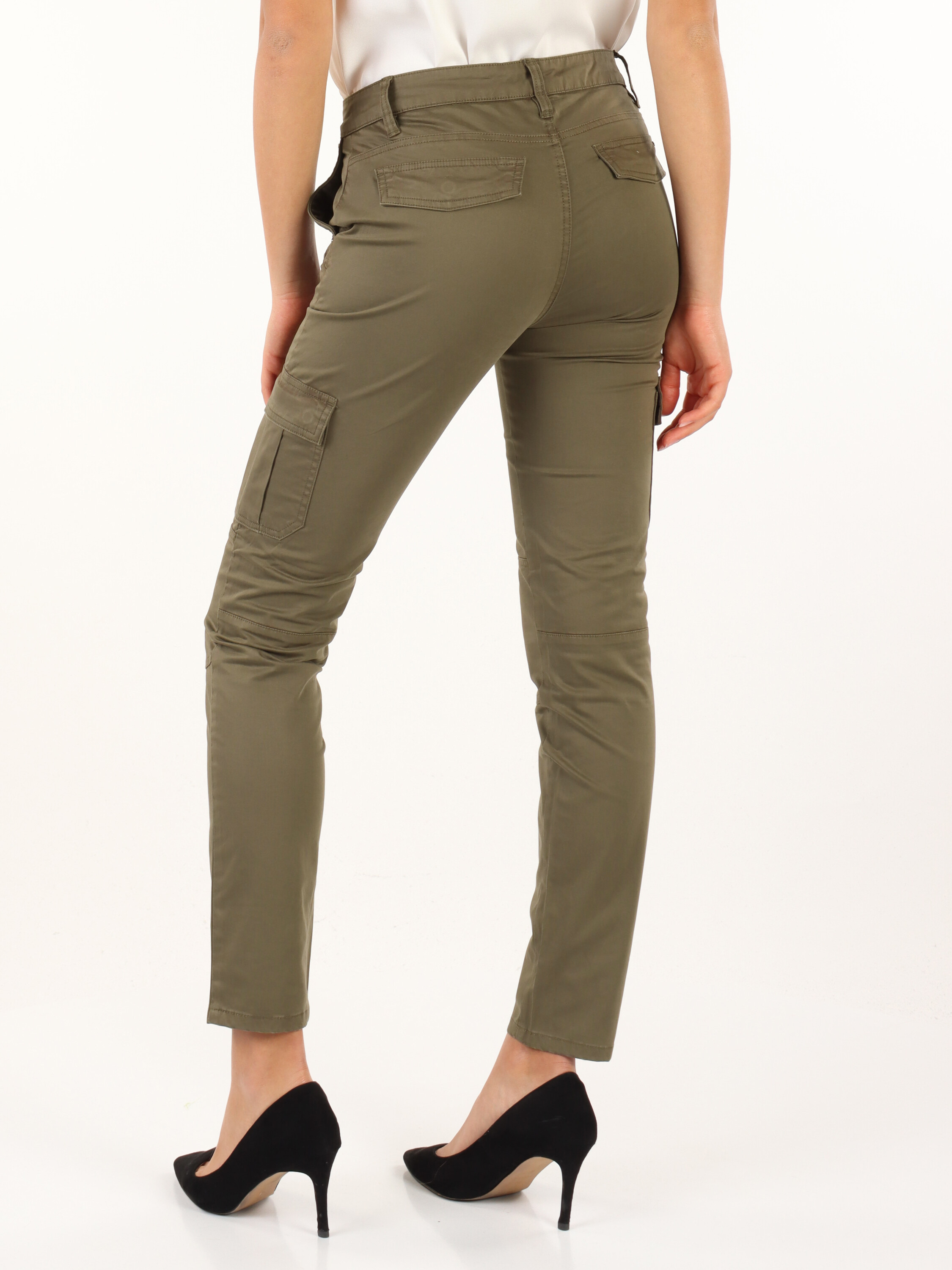 Pantalone cargo in cotone stretch  1AGDAW1RB14WDPA1 G8BT VERDE - Lea Flò